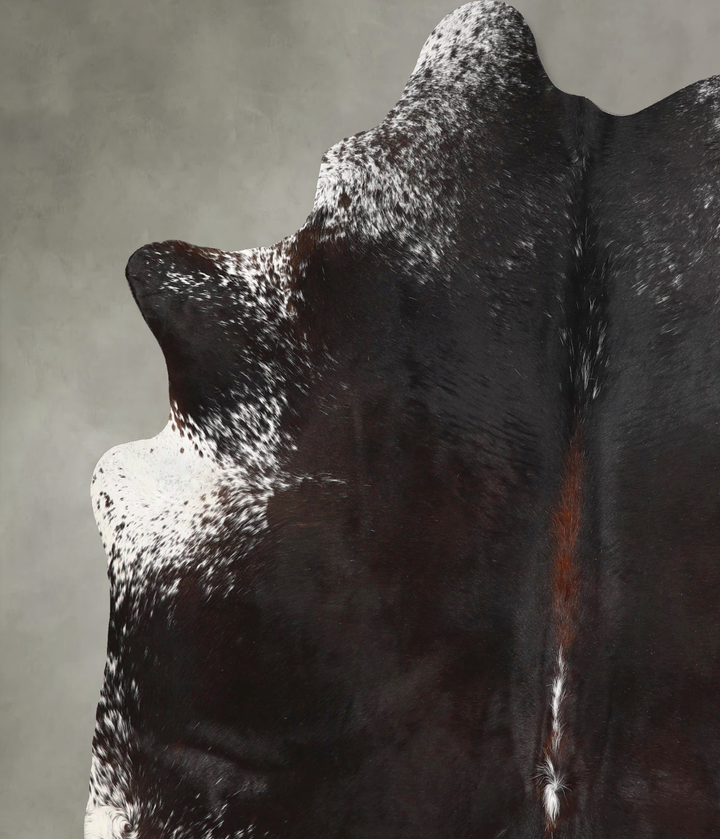 Salt and Pepper Black X-Large Brazilian Cowhide Rug 7'4"H x 6'6"W #A48961 by Hudson Hides