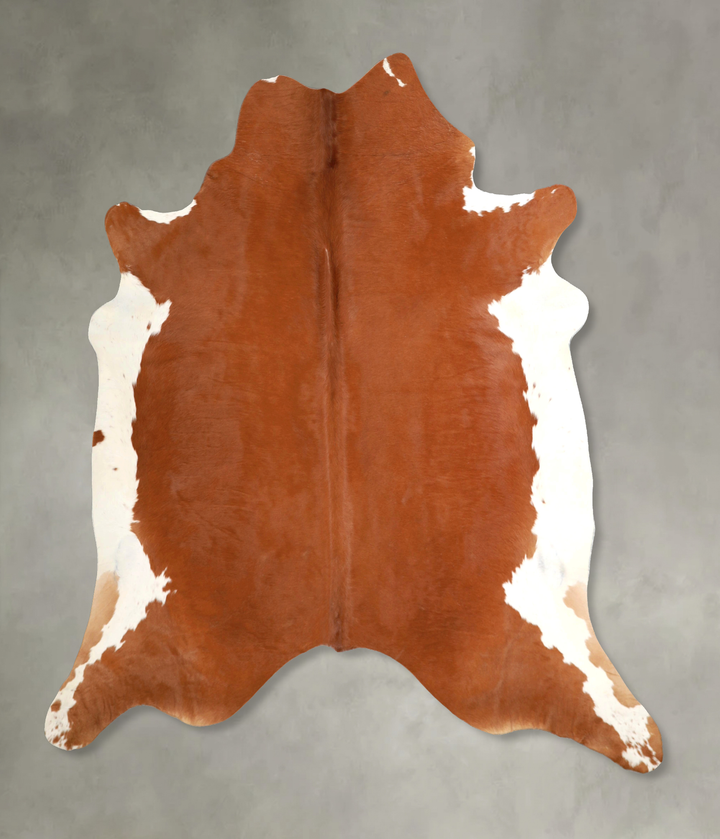 Brown and White Regular XX-Large Brazilian Cowhide Rug 7'5"H x 7'3"W #A48962 by Hudson Hides