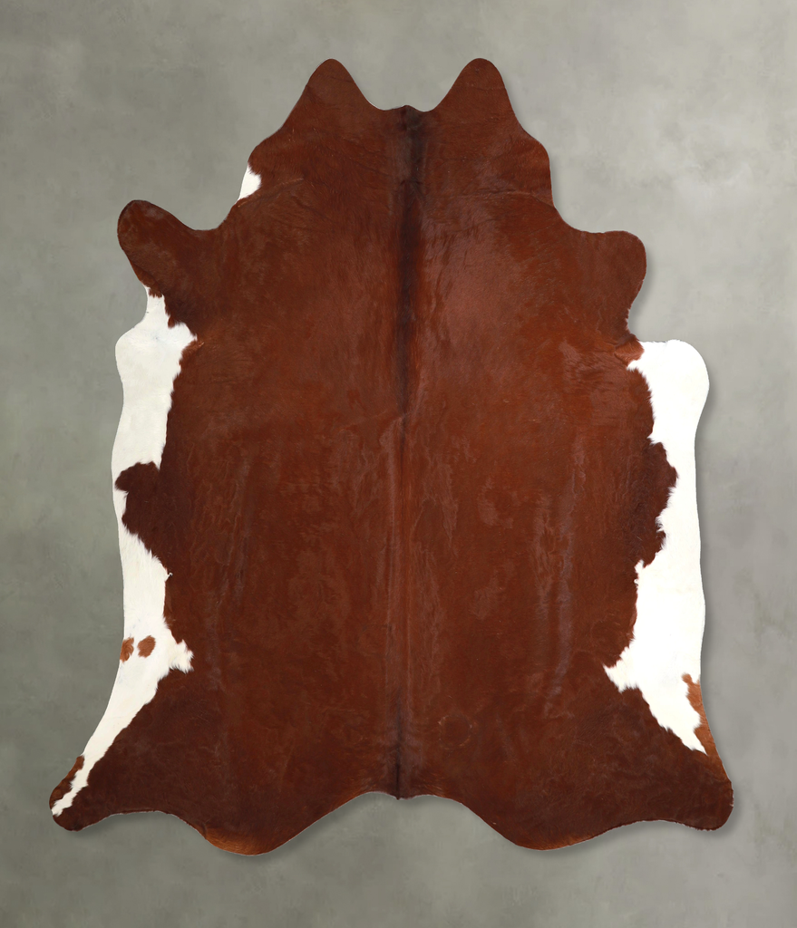 Brown and White Regular XX-Large Brazilian Cowhide Rug 7'4"H x 7'2"W #A48970 by Hudson Hides