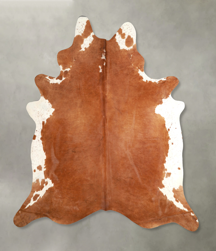 Brown and White Regular XX-Large Brazilian Cowhide Rug 7'10"H x 6'10"W #A48975 by Hudson Hides