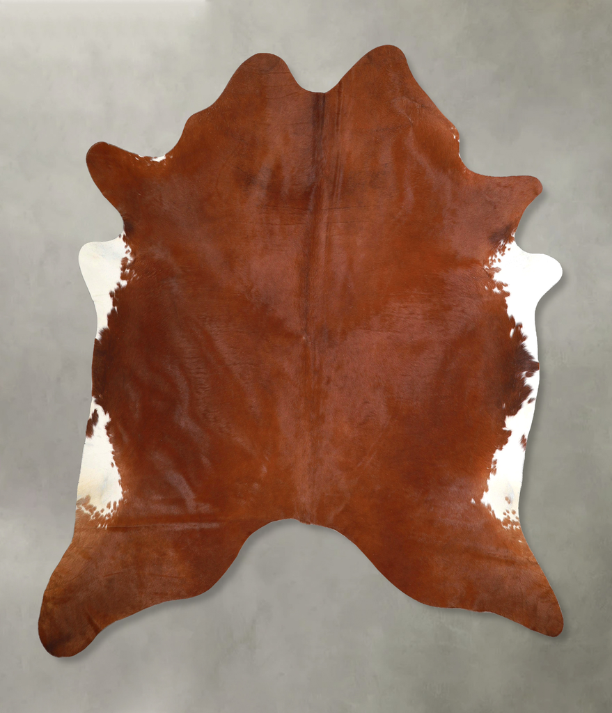 Brown and White Regular XX-Large Brazilian Cowhide Rug 7'8"H x 6'7"W #A48986 by Hudson Hides