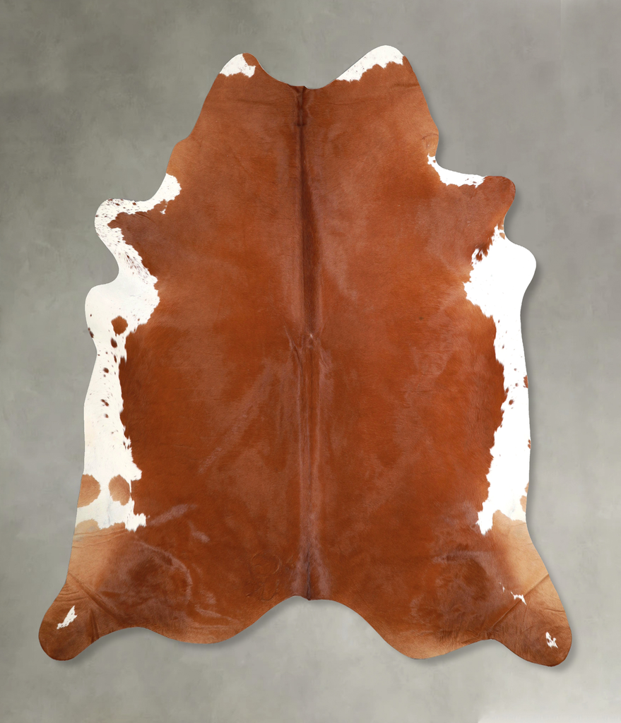 Brown and White Regular XX-Large Brazilian Cowhide Rug 8'0"H x 7'5"W #A48987 by Hudson Hides