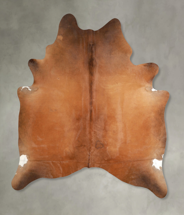 Solid Brown X-Large Brazilian Cowhide Rug 7'6"H x 6'6"W #A48993 by Hudson Hides
