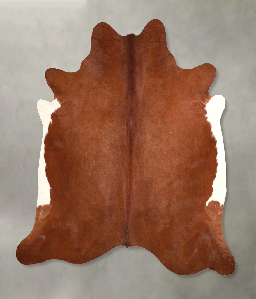Solid Brown X-Large Brazilian Cowhide Rug 7'1"H x 6'8"W #A49006 by Hudson Hides