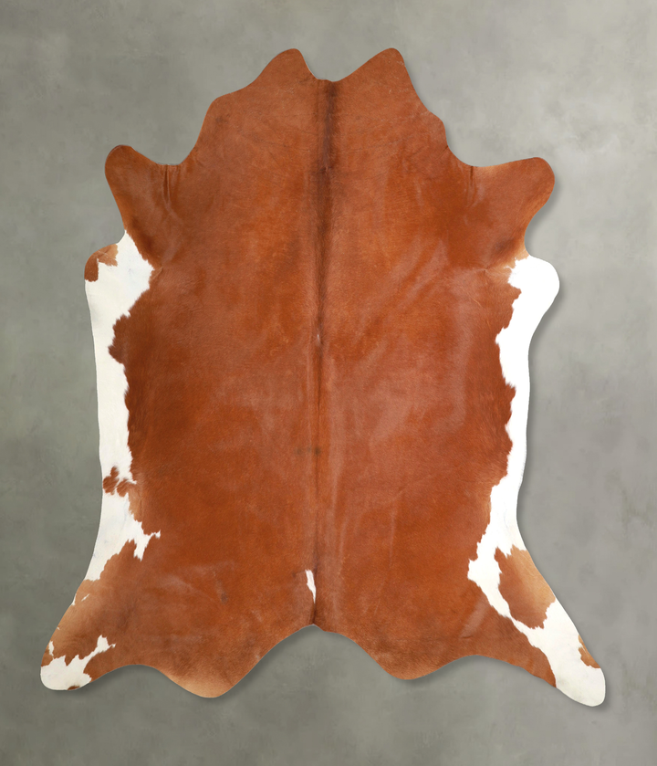 Brown and White Regular XX-Large Brazilian Cowhide Rug 7'11"H x 7'8"W #A49019 by Hudson Hides