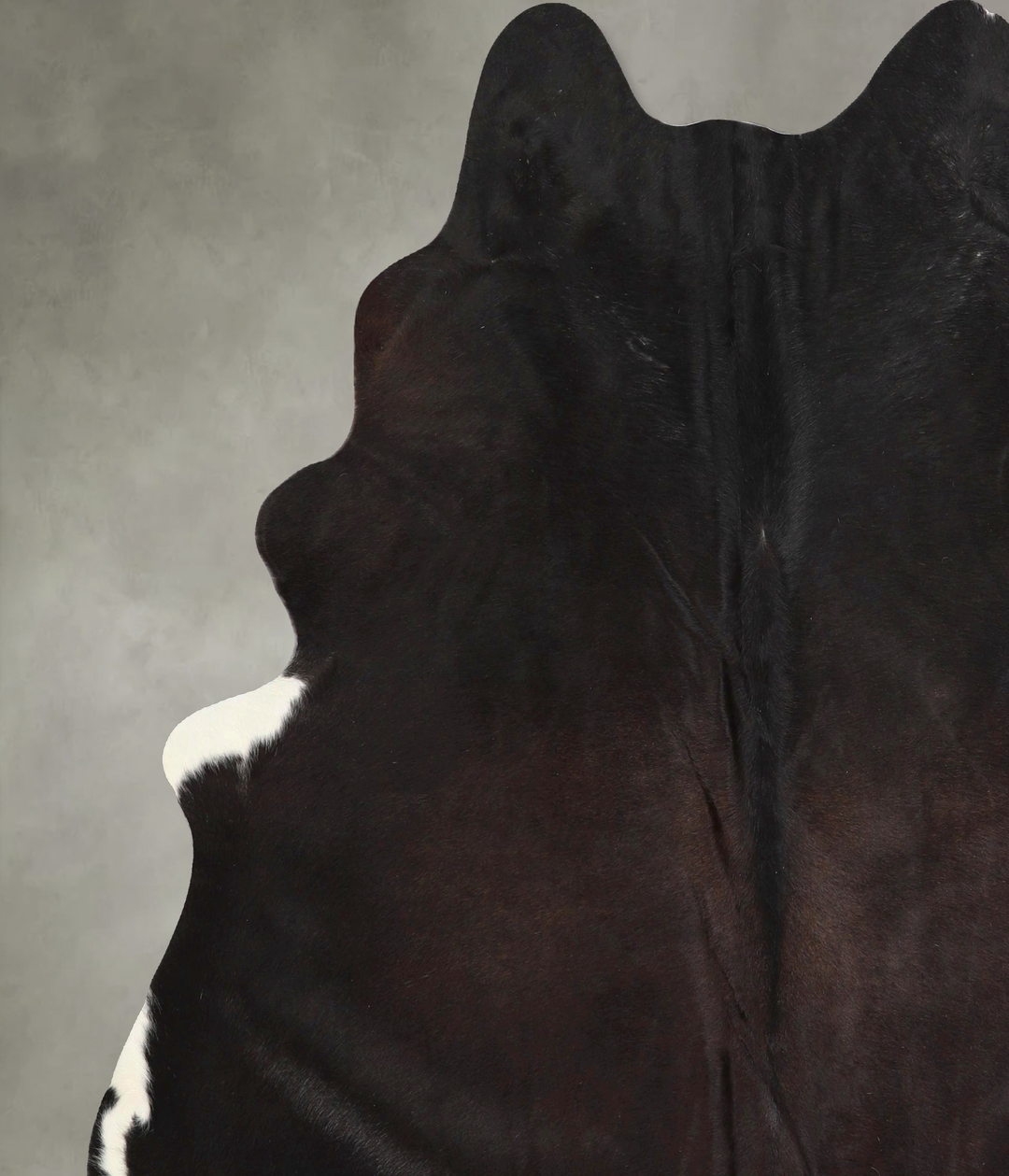 Solid Black XX-Large Brazilian Cowhide Rug 7'6"H x 6'9"W #A49022 by Hu