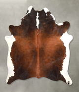 Chocolate and White X-Large Brazilian Cowhide Rug 6'8"H x 6'3"W #A49027 by Hudson Hides