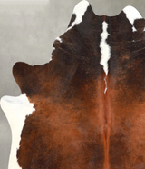 Chocolate and White X-Large Brazilian Cowhide Rug 6'8"H x 6'3"W #A49027 by Hudson Hides