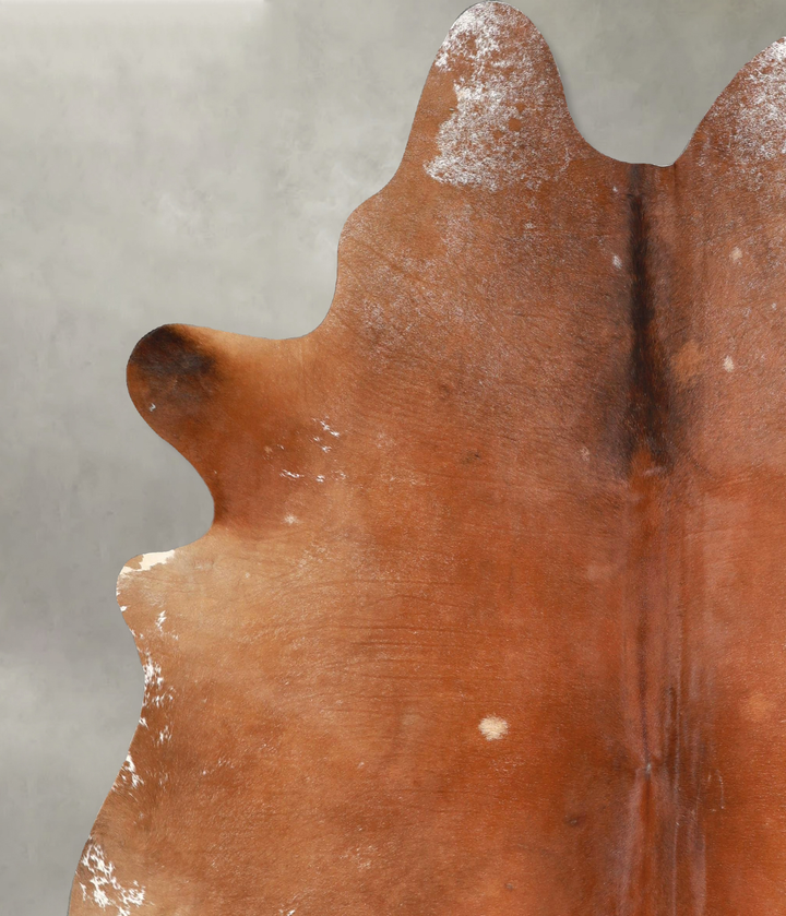 Salt and Pepper Brown X-Large Brazilian Cowhide Rug 7'2"H x 6'3"W #A49029 by Hudson Hides