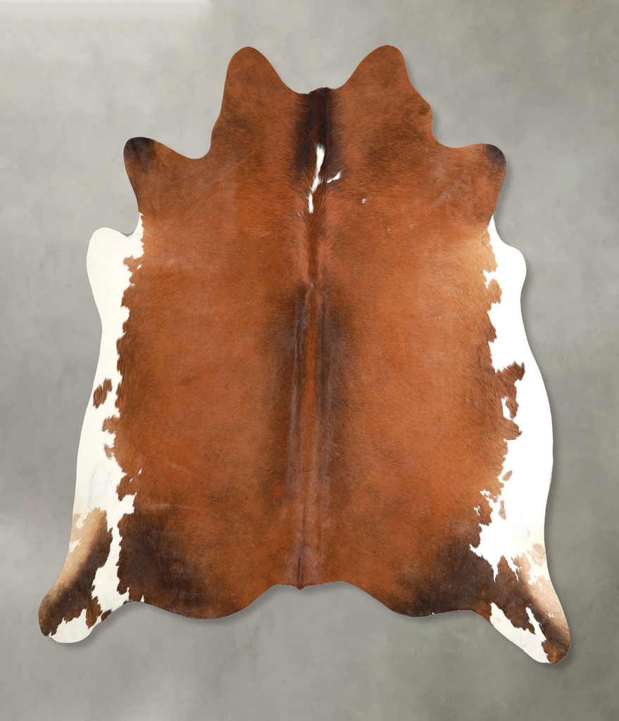 Chocolate and White X-Large Brazilian Cowhide Rug 6'11"H x 6'10"W #A49044 by Hudson Hides