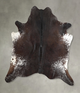 Salt and Pepper Black X-Large Brazilian Cowhide Rug 7'0"H x 6'10"W #A49045 by Hudson Hides