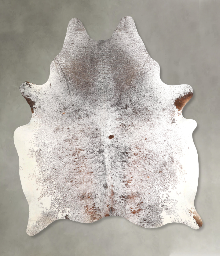 Salt and Pepper Brown X-Large Brazilian Cowhide Rug 7'3"H x 5'9"W #A49057 by Hudson Hides