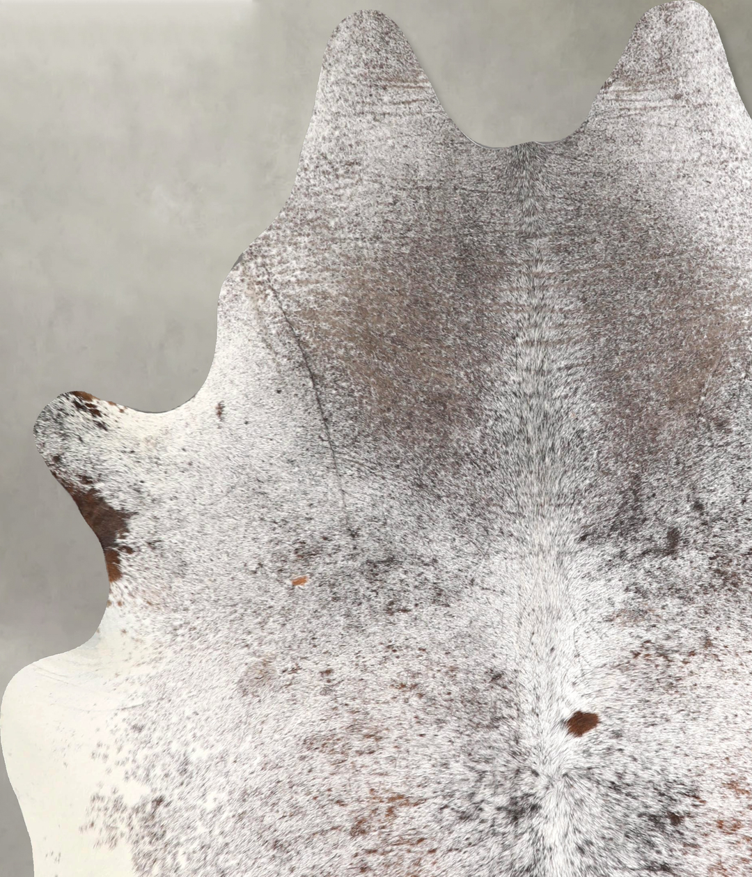 Salt and Pepper Brown X-Large Brazilian Cowhide Rug 7'3"H x 5'9"W #A49