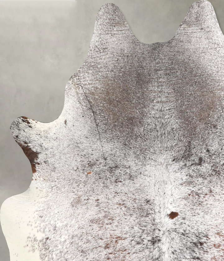 Salt and Pepper Brown X-Large Brazilian Cowhide Rug 7'3"H x 5'9"W #A49057 by Hudson Hides