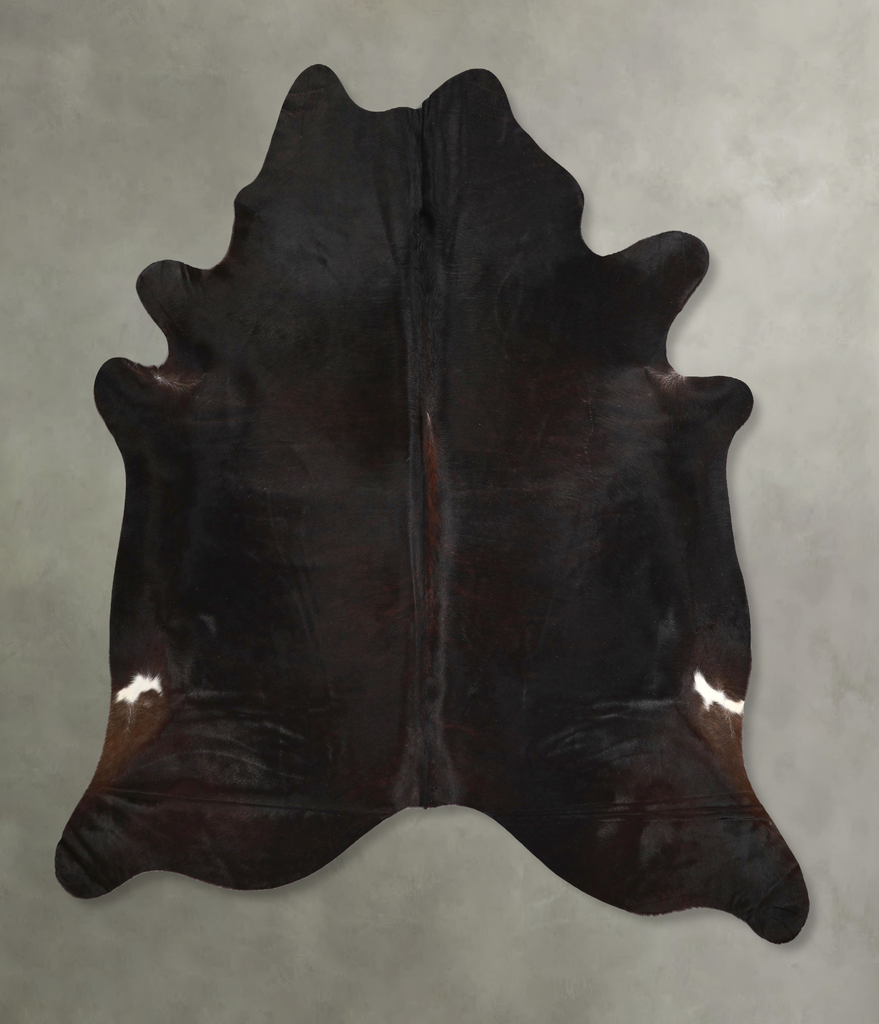 Solid Black XX-Large Brazilian Cowhide Rug 7'6"H x 6'10"W #A49064 by Hudson Hides