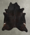 Solid Black XX-Large Brazilian Cowhide Rug 7'6