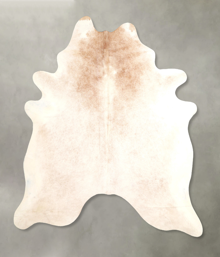 Ivory with Beige X-Large Brazilian Cowhide Rug 7'5"H x 6'4"W #A49065 by Hudson Hides