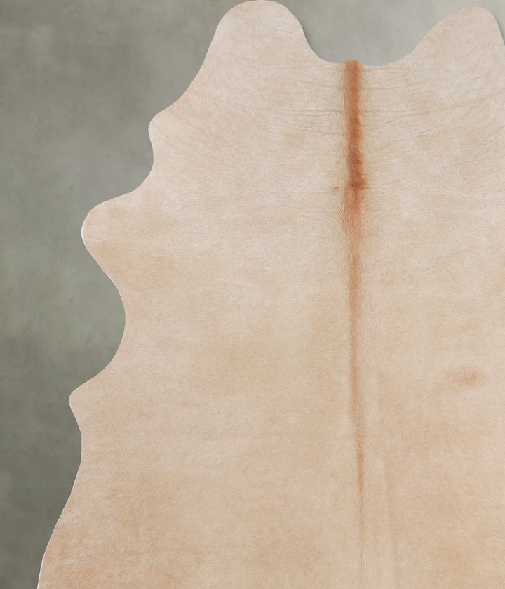 Beige X-Large Brazilian Cowhide Rug 7'3"H x 6'3"W #A4907 by Hudson Hides