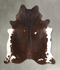 Chocolate and White X-Large Brazilian Cowhide Rug 7'1