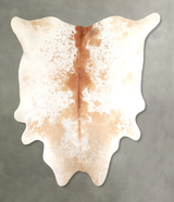 Beige and White X-Large Brazilian Cowhide Rug 6'8"H x 6'8"W #A49085 by Hudson Hides
