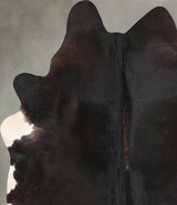 Solid Black X-Large Brazilian Cowhide Rug 7'1"H x 6'1"W #A49092 by Hudson Hides