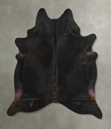 Solid Black XX-Large Brazilian Cowhide Rug 7'5"H x 6'9"W #A49097 by Hudson Hides