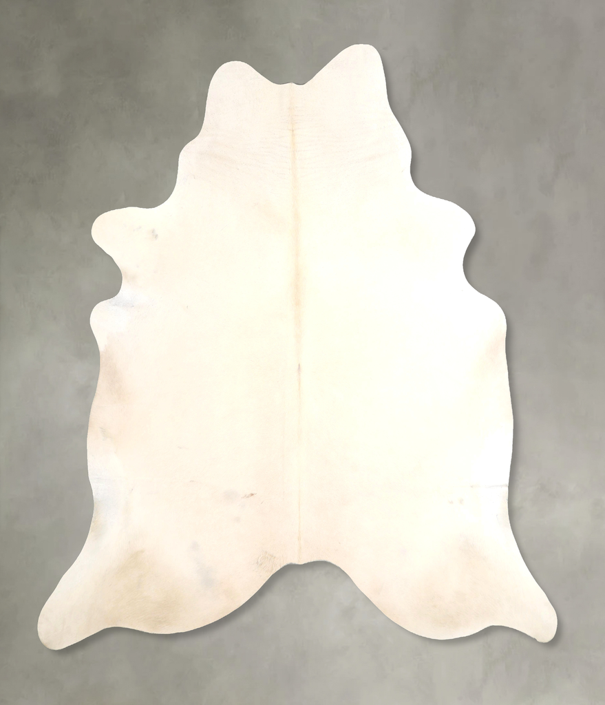 Ivory with Beige X-Large Brazilian Cowhide Rug 7'5"H x 6'7"W #A49104 by Hudson Hides