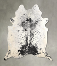 Salt and Pepper Black X-Large Brazilian Cowhide Rug 7'2"H x 6'4"W #A49108 by Hudson Hides