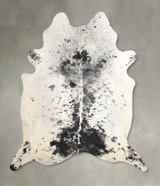 Salt and Pepper Black X-Large Brazilian Cowhide Rug 7'2"H x 6'4"W #A49108 by Hudson Hides