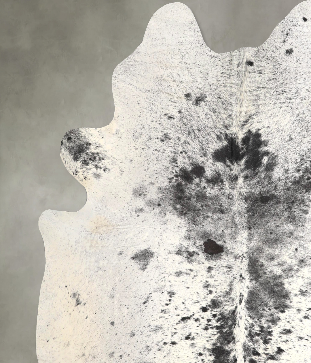 Salt and Pepper Black X-Large Brazilian Cowhide Rug 7'2"H x 6'4"W #A49