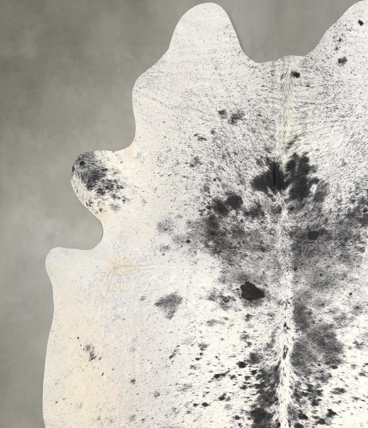 Salt and Pepper Black X-Large Brazilian Cowhide Rug 7'2"H x 6'4"W #A49108 by Hudson Hides