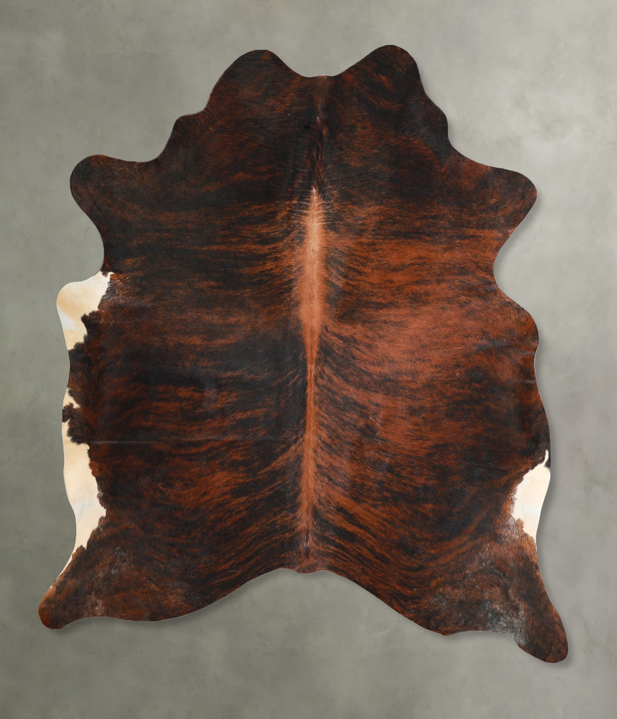 Dark Brindle X-Large Brazilian Cowhide Rug 7'3"H x 6'3"W #A49118 by Hudson Hides