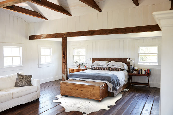 Salt and Pepper Black XX-Large Brazilian Cowhide Rug 7'10"H x 6'10"W #A49121 by Hudson Hides