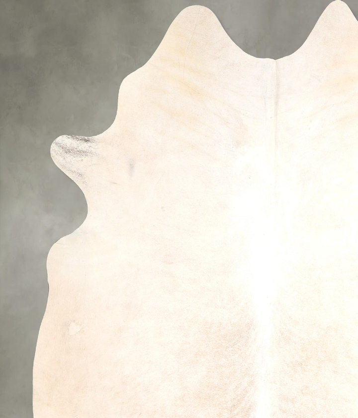 Ivory with Beige X-Large Brazilian Cowhide Rug 7'2"H x 6'6"W #A49124 by Hudson Hides