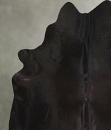 Solid Black XX-Large Brazilian Cowhide Rug 7'9"H x 7'3"W #A49127 by Hudson Hides