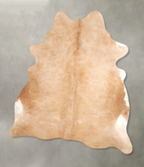 Beige X-Large Brazilian Cowhide Rug 7'3"H x 6'4"W #A49137 by Hudson Hides