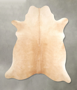Beige X-Large Brazilian Cowhide Rug 7'1"H x 6'6"W #A49139 by Hudson Hides