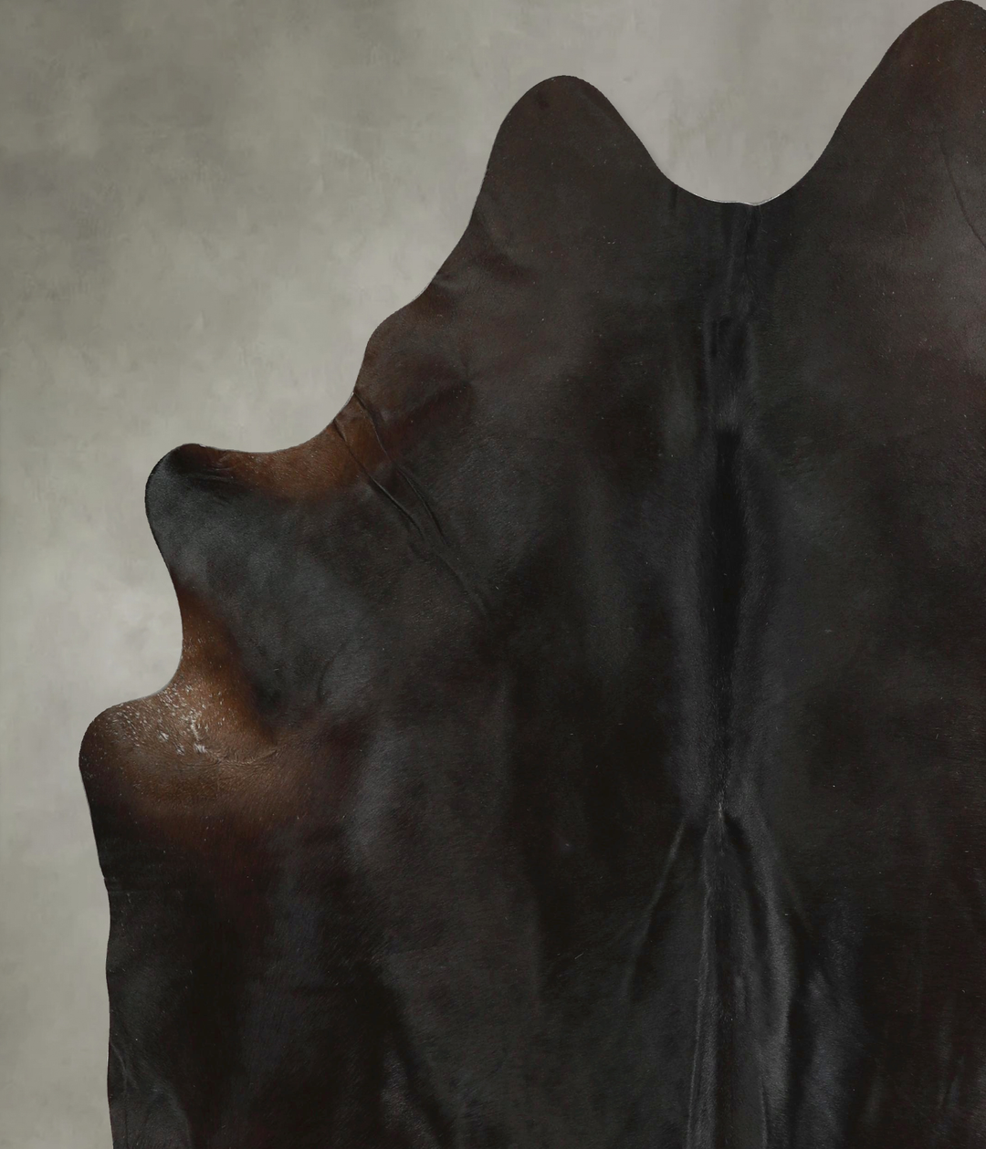 Solid Black XX-Large Brazilian Cowhide Rug 7'9"H x 6'7"W #A49176 by Hu