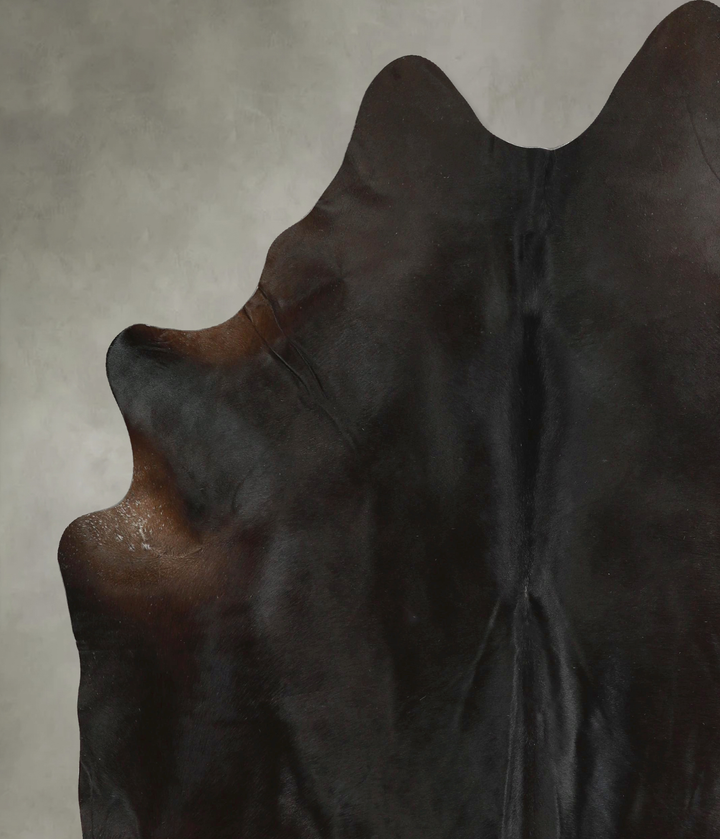 Solid Black XX-Large Brazilian Cowhide Rug 7'9"H x 6'7"W #A49176 by Hudson Hides