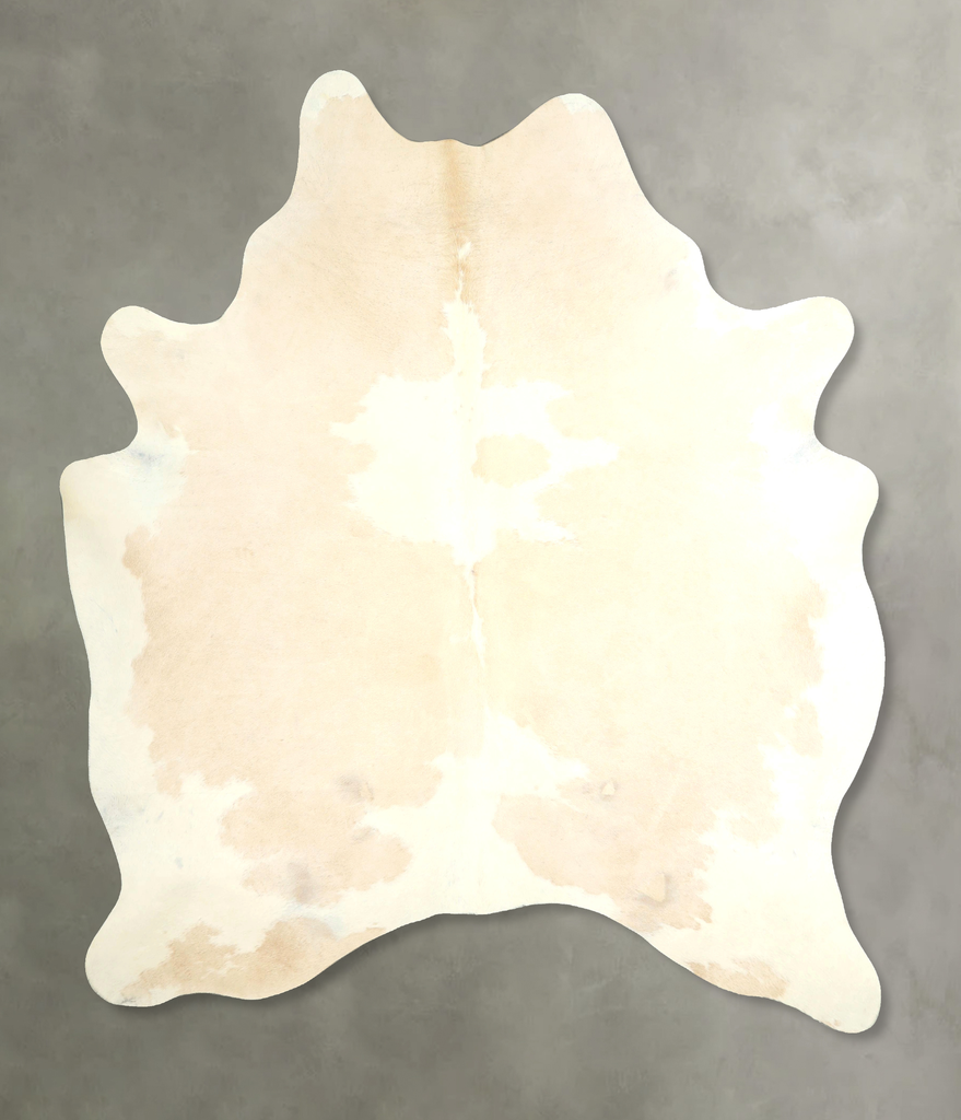 Beige and White XX-Large Brazilian Cowhide Rug 7'10"H x 6'5"W #A49198 by Hudson Hides