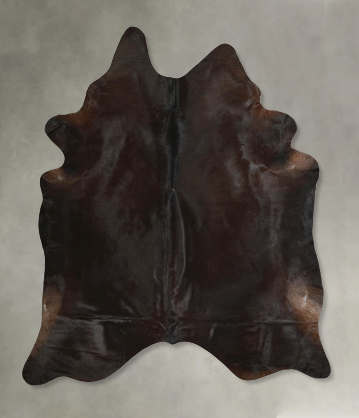 Solid Black XX-Large Brazilian Cowhide Rug 7'10"H x 6'6"W #A49205 by Hudson Hides