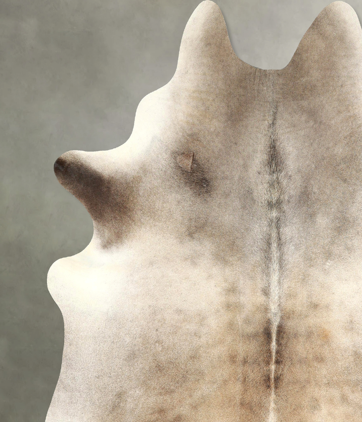 Grey with Beige XX-Large Brazilian Cowhide Rug 7'10"H x 6'8"W #A49209 by Hudson Hides