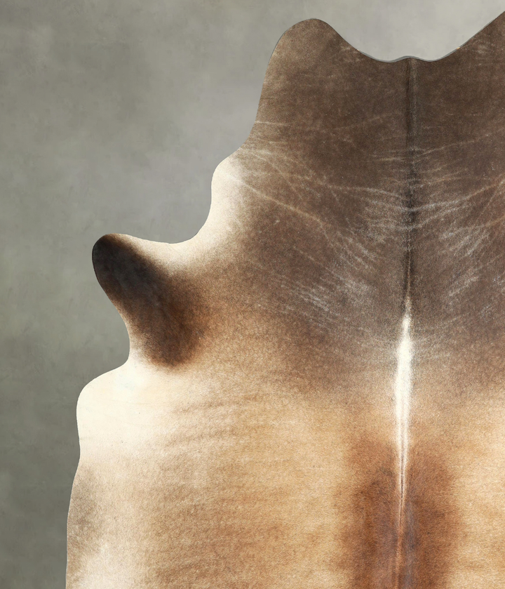 Grey with Beige XX-Large Brazilian Cowhide Rug 8'10"H x 7'3"W #A49210 by Hudson Hides