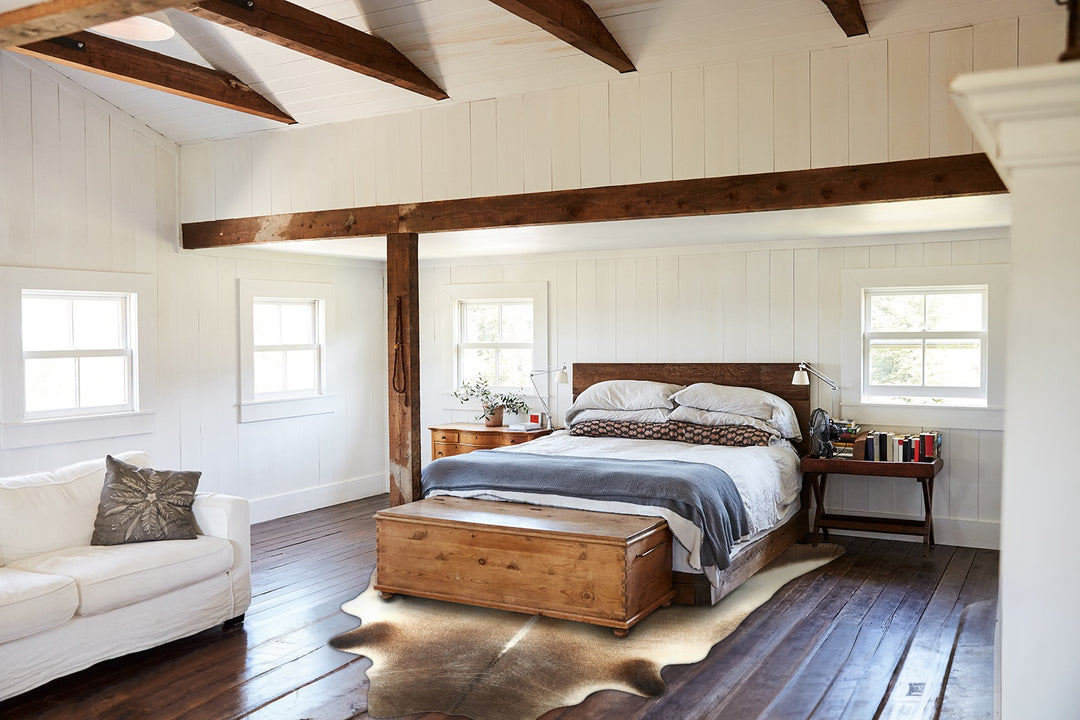 Grey with Beige XX-Large Brazilian Cowhide Rug 8'10"H x 7'3"W #A49210 