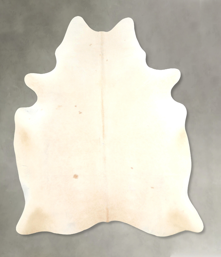 Ivory with Beige X-Large Brazilian Cowhide Rug 6'10"H x 5'11"W #A49212 by Hudson Hides