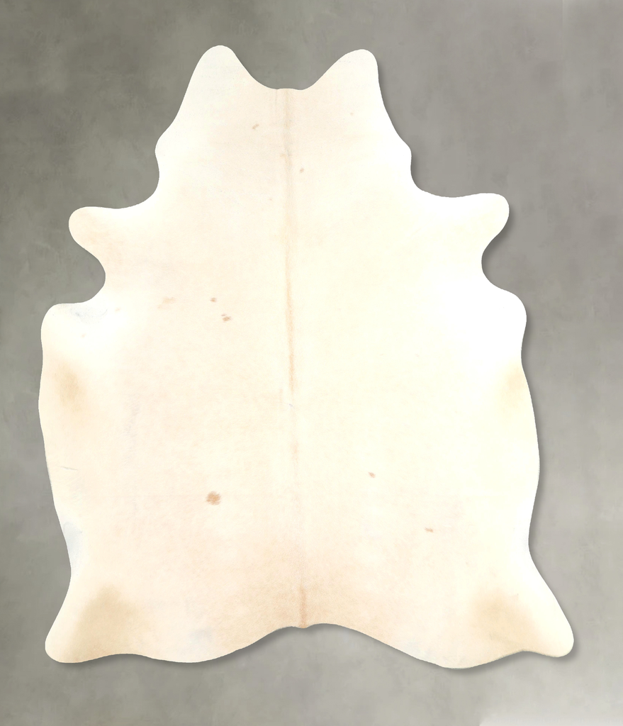 Ivory with Beige X-Large Brazilian Cowhide Rug 6'10"H x 5'11"W #A49212 by Hudson Hides
