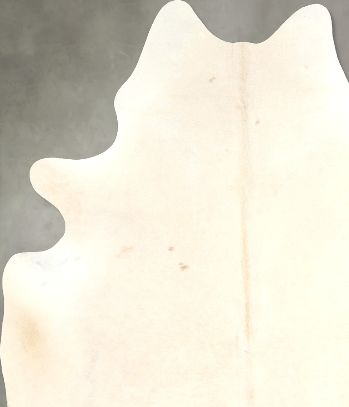 Ivory with Beige X-Large Brazilian Cowhide Rug 6'10"H x 5'11"W #A49212 by Hudson Hides