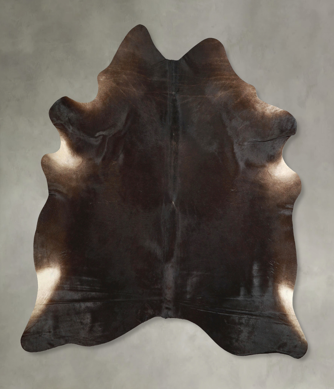 Solid Black X-Large Brazilian Cowhide Rug 7'0"H x 6'4"W #A49213 by Hud