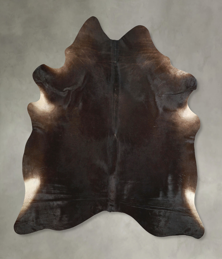 Solid Black X-Large Brazilian Cowhide Rug 7'0"H x 6'4"W #A49213 by Hudson Hides