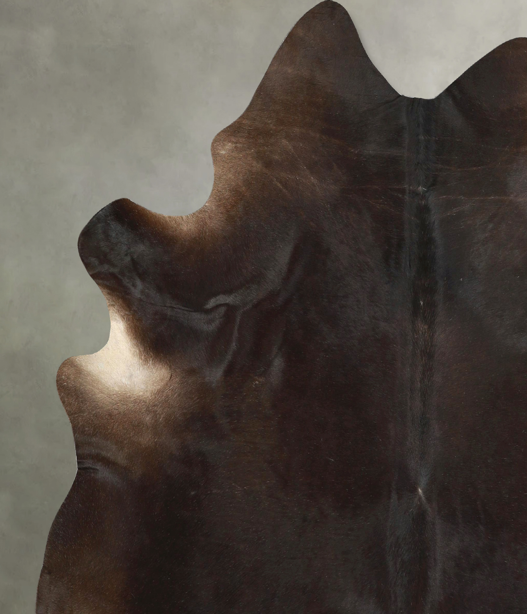 Solid Black X-Large Brazilian Cowhide Rug 7'0"H x 6'4"W #A49213 by Hud